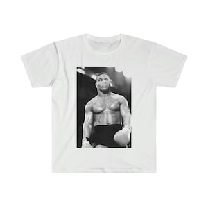 Mike Tyson Graphic Tee | "Iron" Mike Tyson Vintage Black & White Unisex Softstyle T-Shirt