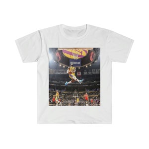 LeBron James Windmill Dunk Graphic Tee | Vintage King James Graphic Unisex Softstyle T-Shirt