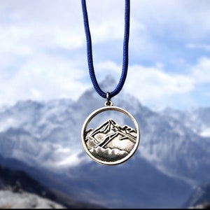 Mountain Necklace: Stainless Steel Pendant on Paracord