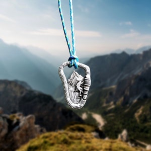 Carabiner Climbing Mountain Necklace