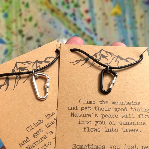 Climbing Carabiner Necklace Etsy