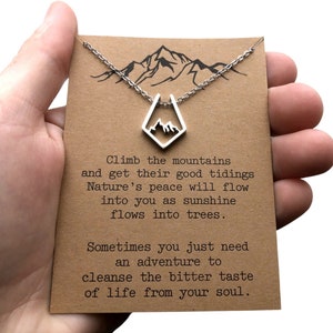 Stainless Steel Mountain Necklace: Hiking, Climbing Jewelry