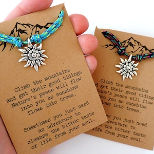 Edelweiss Mountain Necklace, Gift for Mountain Lovers