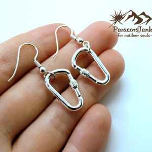 Climbing Carabiner Earrings, Climbing Jewerly, Gift for Climber