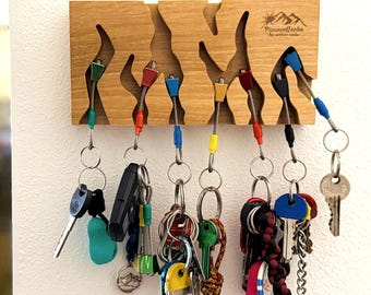 Big Oak Wood Climbing Key Holder for Climbers Gift