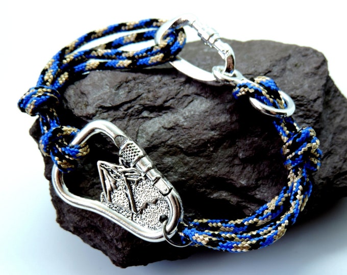 Climbing Carabiner Mountain Bracelet, Climbing Jewelry