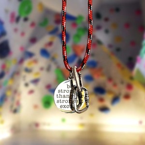 Motivational Silver Carabiner Climbing Necklace Gift Jewelry