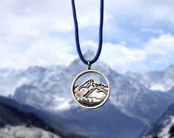 Mountain Necklace: Stainless Steel Pendant on Paracord