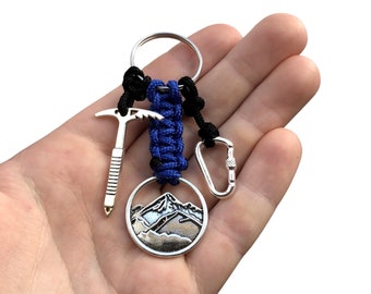 Hiking Keychain, Gift for Mountain Lovers, Climbing Jewelry