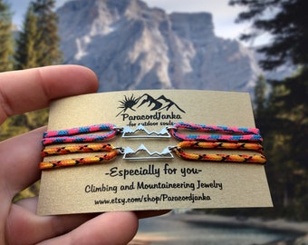 Coppia di bracciali da montagna, gioielli da arrampicata, regalo per gli amanti della montagna