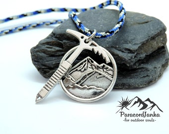 Mountain Ice Axe Necklace, Climbing Jewelry