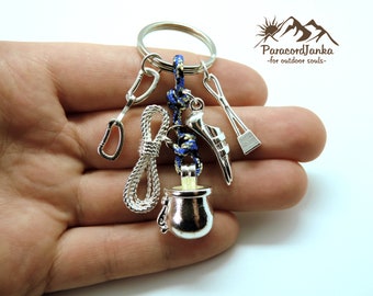 Climbing Gear Keychain, Gift for Climbing Lovers, Climbing Carabiner