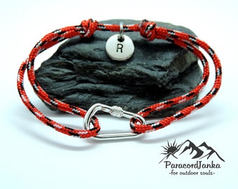 Pulsera de escalada con letras de nombre, joyería de mosquetón de escalada