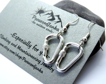 Climbing Carabiner Earrings, Climbing Jewerly, Gift for Climber