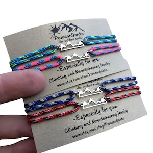 Couple Mountain Bracelets, Climbing Jewelry, Gift for Mountain Lover