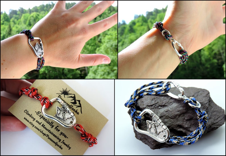 Climbing Carabiner Mountain Bracelet Climbing Jewelry Etsy