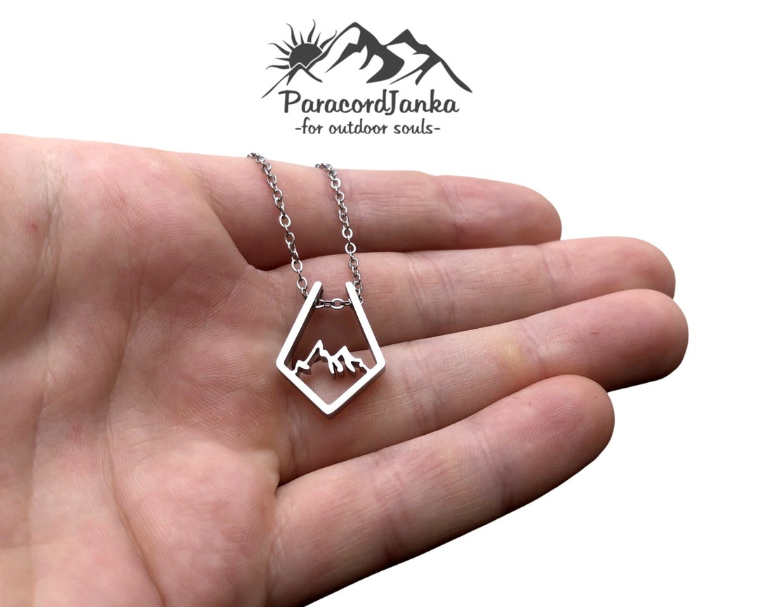Stainless Steel Message Pendant Necklace - Handmade In USA, Durable Meaningful Jewelry Gift For Hiking, Adventure