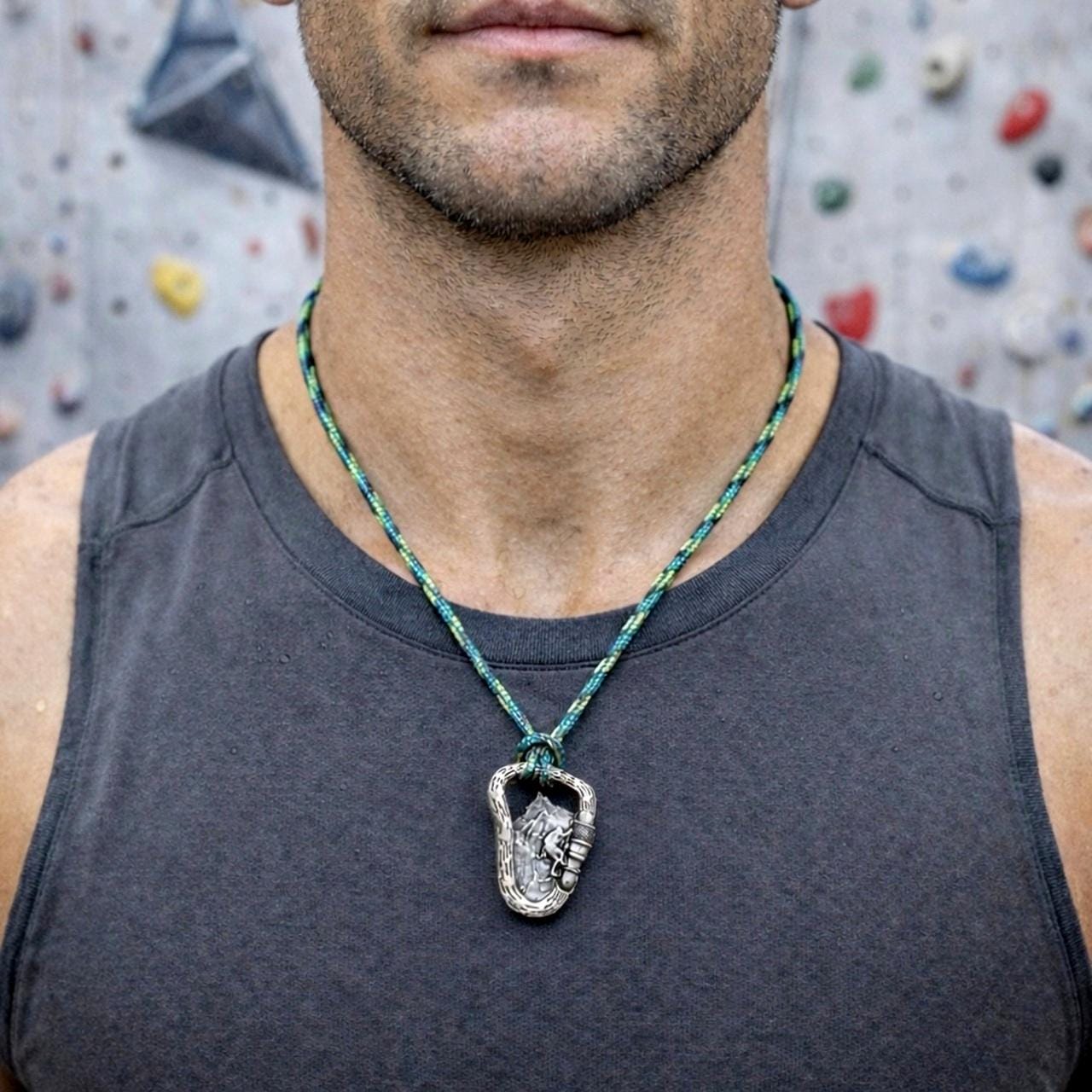 Carabiner Climbing Mountain Necklace - Etsy