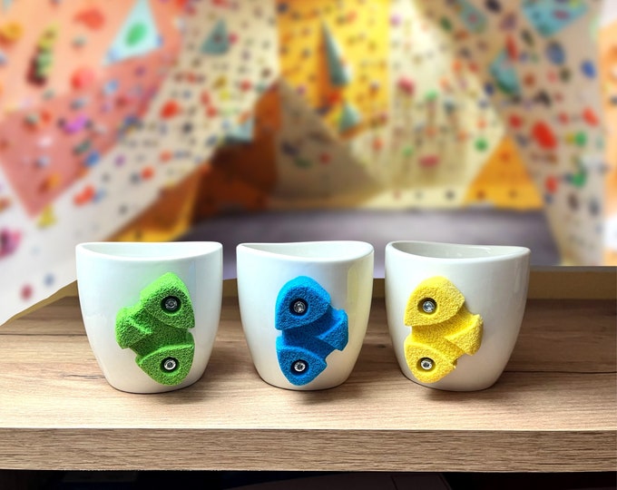 Rock Climbing Glass Mug, Rock Climbing Cup, Mug With Climbing Hold