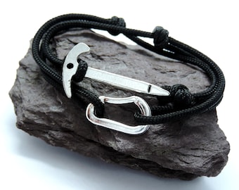 Climbing Bracelet, Gift for Climber, Carabiner Ice Axe Bracelet