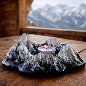 Candelabro de montaña de hormigón: regalo decorativo para senderismo