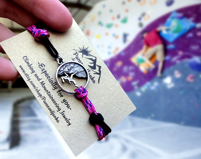 Climbing Girl Bracelet, Gift for Climbing Lover, Climbing Jewelry