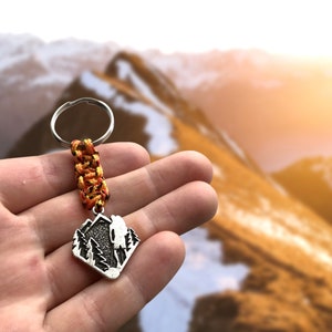 Hiking Mountain Keychain, Climbing Gift