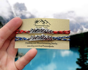 Coppia di bracciali da montagna, gioielli da arrampicata, regalo per gli amanti della montagna