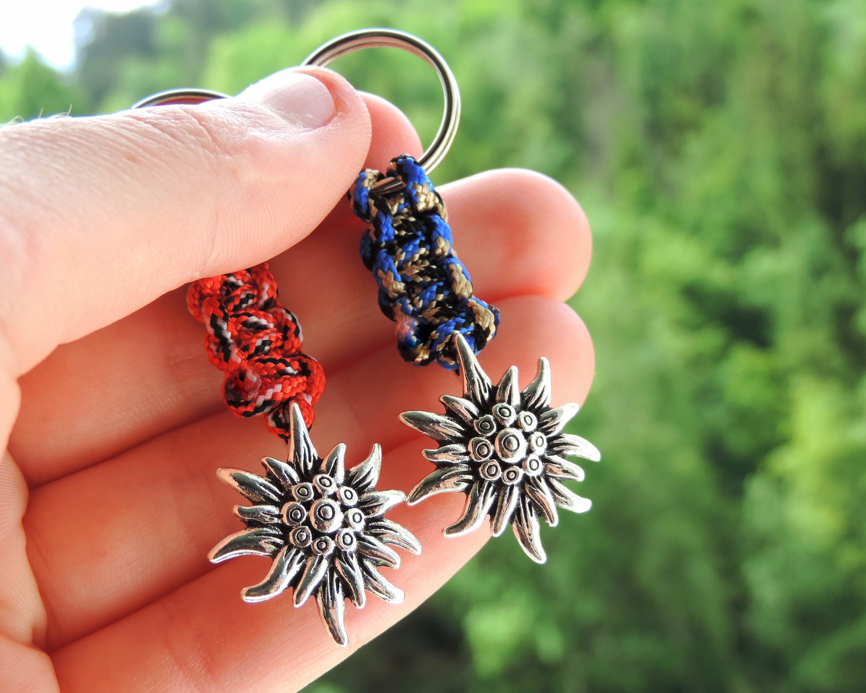 Edelweiss Mountain Keychain - Etsy
