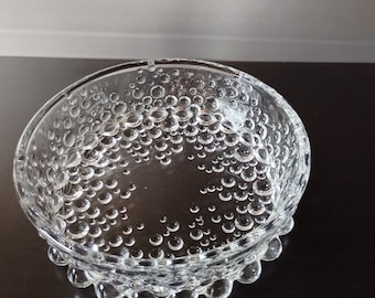 BUBBLE GLASS BOWL / Vintage glass bowl / 1970s