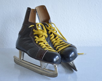 NOS PATINES DE HIELO / Vintage / Cuero / Talla 43/44