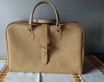 WEEKENDER / Borsa da viaggio vintage / Borsa da viaggio beige anni '60/'70