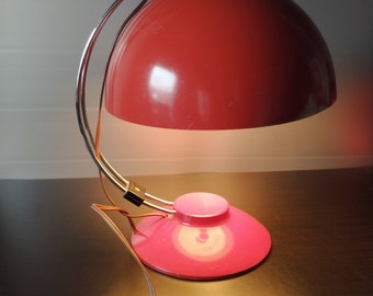 VINTAGE 1970s TABLELAMP / Red Tablelamp