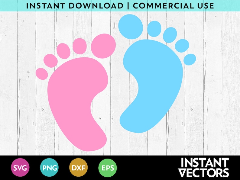 Download Baby Feet SVG Files for Cut Footprint Cricut Baby Shower ...
