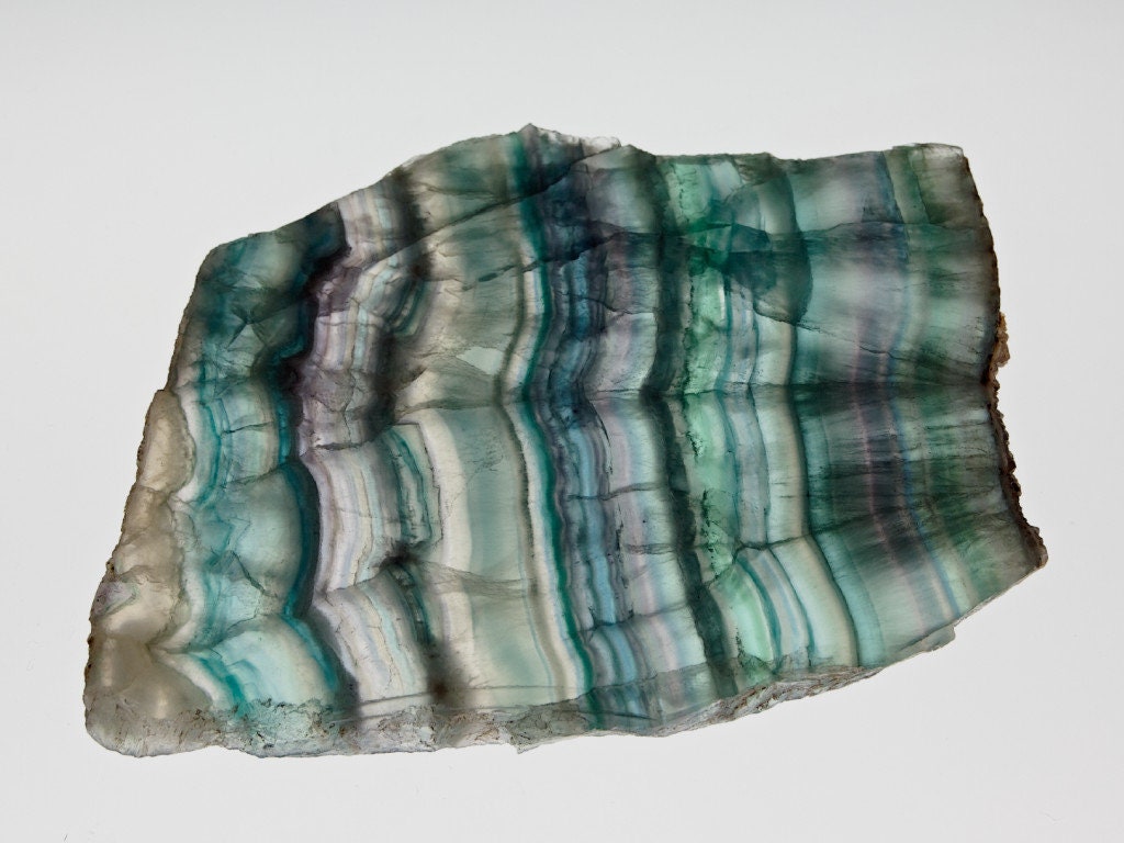 Fluorite A Bandes - Magnifique Plaque Unique 659 G