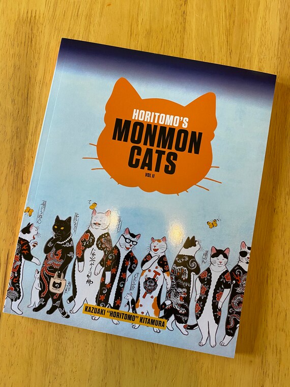 Japanese Monmon Cats Book Tattoo Art Etsy Japanese Monmon Cats Book Tattoo Art Etsy
