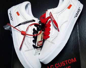 off white x vans old skool custom black