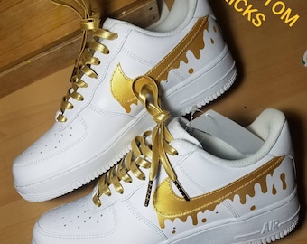 Nike AF1 gold drip custom