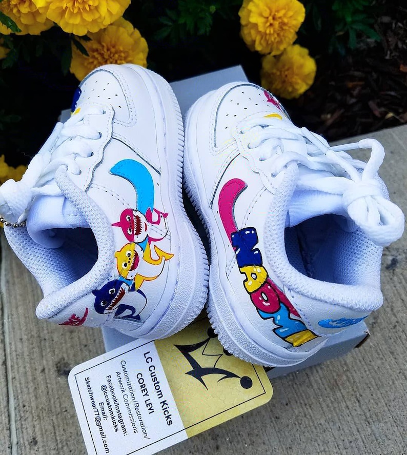 Baby Shark custom Af1s. toddlers