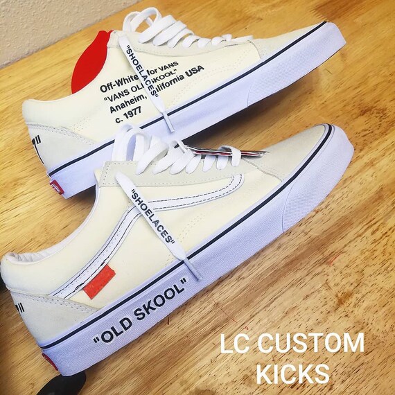 Custom Vans off-white Old Skool 90's | Etsy