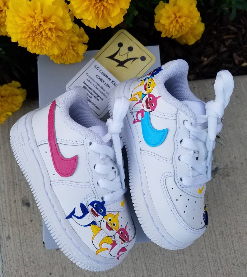 Baby Shark custom Af1s. toddlers