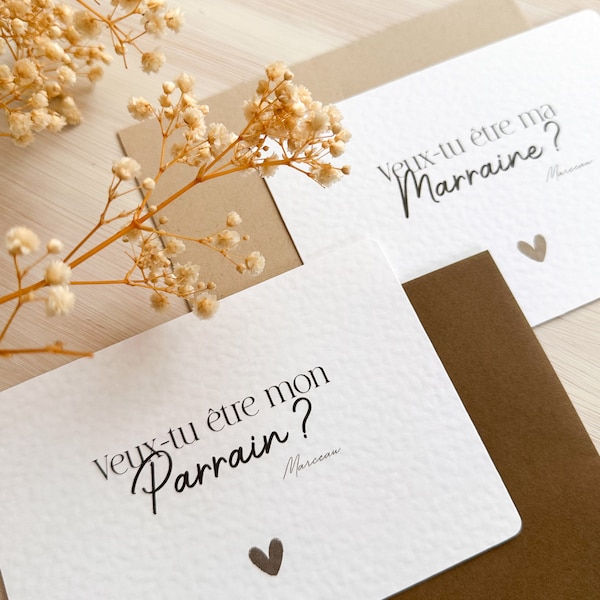 Cartes pour annoncer une grossesse papi et mamie ou demander en témoin de mariage, annonce originale, carte postales design modernes