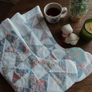 Vintage Handmade Quilted Stocking - Star Quilt Patchwork Stocking