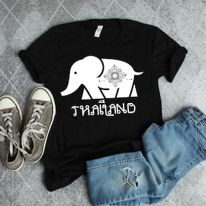 Thailand Elephant Graphic Thai Souvenir Travel Short-Sleeve Unisex Gift T-Shirt