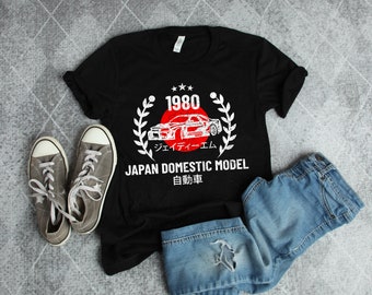1980 Japón JDM coche vehículo motor race amante del arte gráfico japonés JDM Motorsports novedad racing camiseta de regalo unisex de manga corta