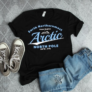 Arktyczny północny krąg półkuli przygoda rejs wędrówka Vintage Arctic Circle koordynuje krótki rękaw unisex prezent T-shirt