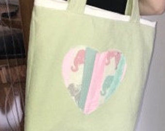Elephant loveheart tote bag