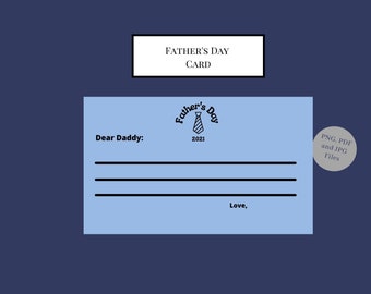 Father's Day Card from little kids June Holidays Dad Daddy Papa Fill in Card 3x5 Print at home Father Gift Presents for Dad Best Father 2021