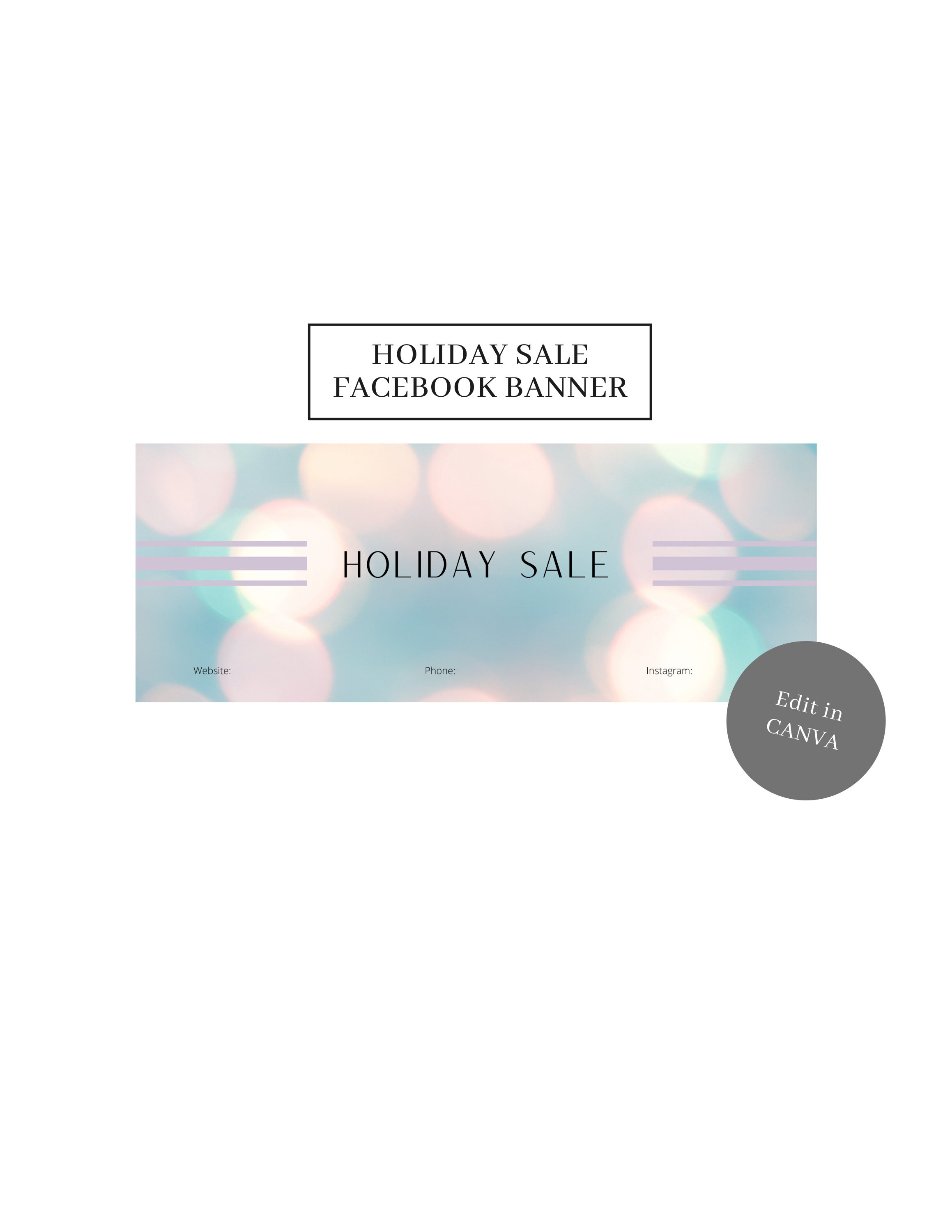 Minimalist Christmas Light Facebook Banner Holiday Sale for Retail