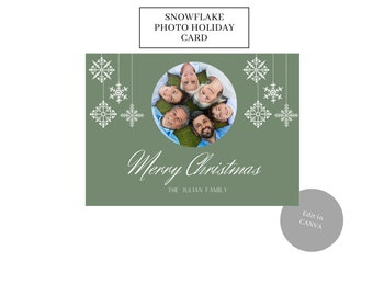 Snowflake Ornament Card 5x7 Customizable